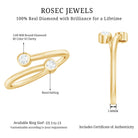 Natural Diamond 2 Stone Promise Ring in Wrap Style Natural - ( HI-SI ) - Rosec Jewels