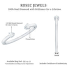 Dainty Diamond Two Stone Open Cuff Ring for Women Natural - ( HI-SI ) - Rosec Jewels