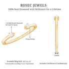 Dainty Diamond Two Stone Open Cuff Ring for Women Natural - ( HI-SI ) - Rosec Jewels