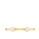 Dainty Diamond Two Stone Open Cuff Ring for Women Natural - ( HI-SI ) - Rosec Jewels