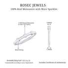 Certified Moissanite Three Stone Stackable Ring in Bezel Setting D-VS1 - Rosec Jewels