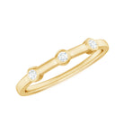 Certified Moissanite Three Stone Stackable Ring in Bezel Setting D-VS1 - Rosec Jewels