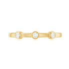 Certified Moissanite Three Stone Stackable Ring in Bezel Setting D-VS1 - Rosec Jewels