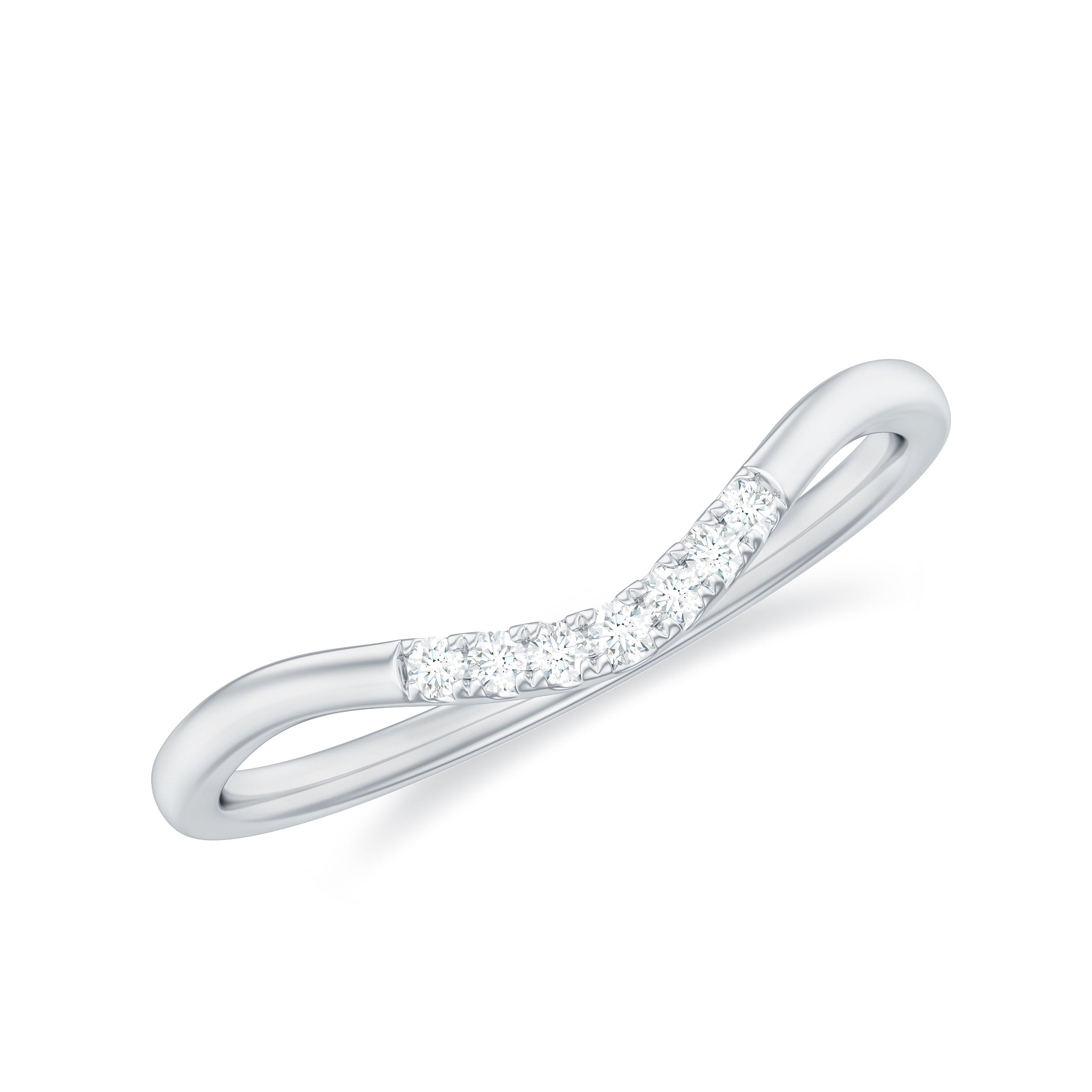 Natural Diamond Curved Enhancer Ring for Women Natural - ( HI-SI ) - Rosec Jewels