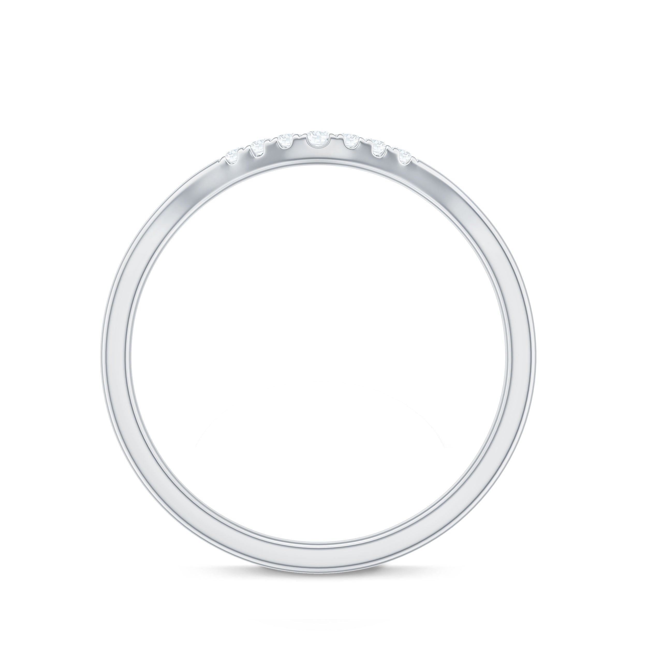 Natural Diamond Curved Enhancer Ring for Women Natural - ( HI-SI ) - Rosec Jewels