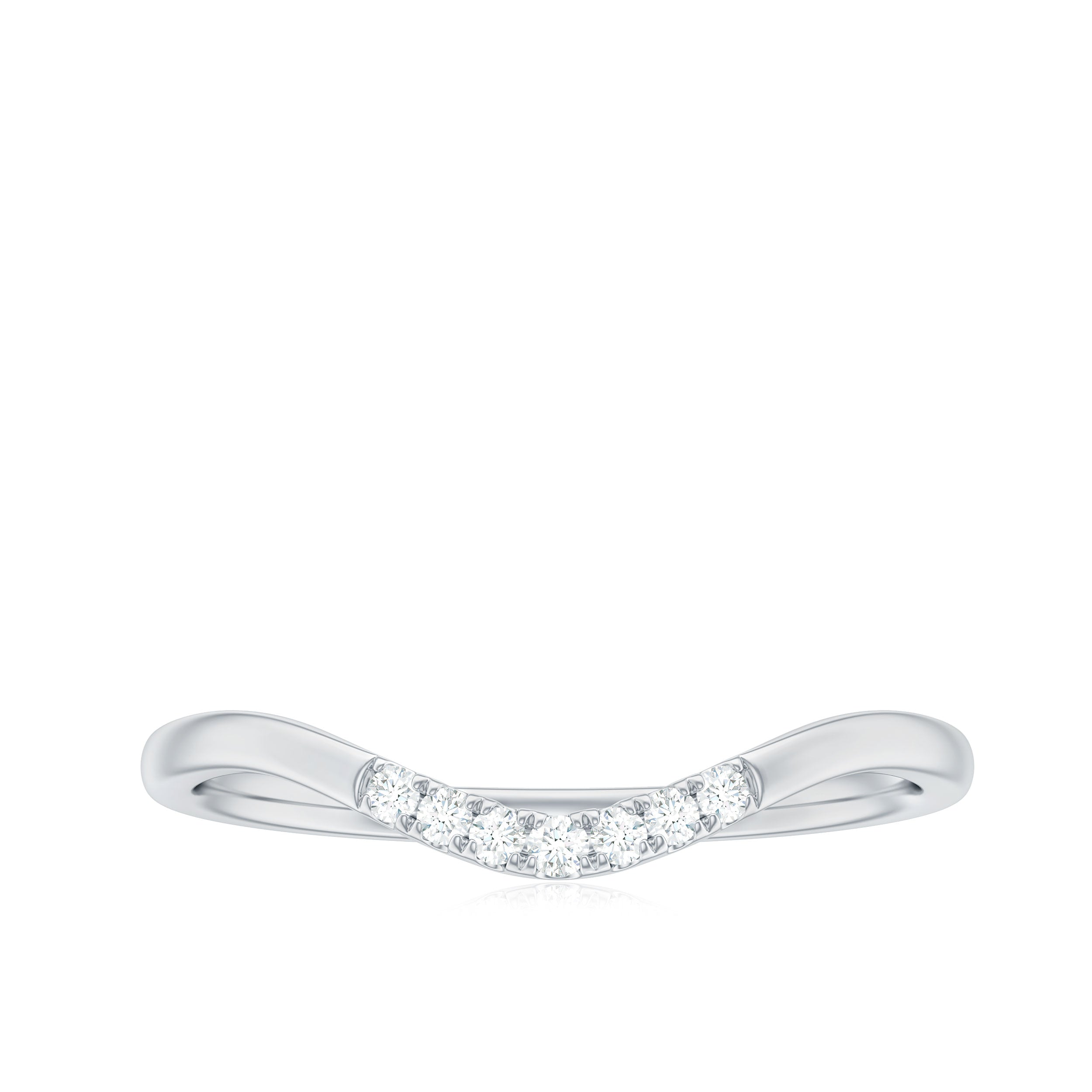 Natural Diamond Curved Enhancer Ring for Women Natural - ( HI-SI ) - Rosec Jewels