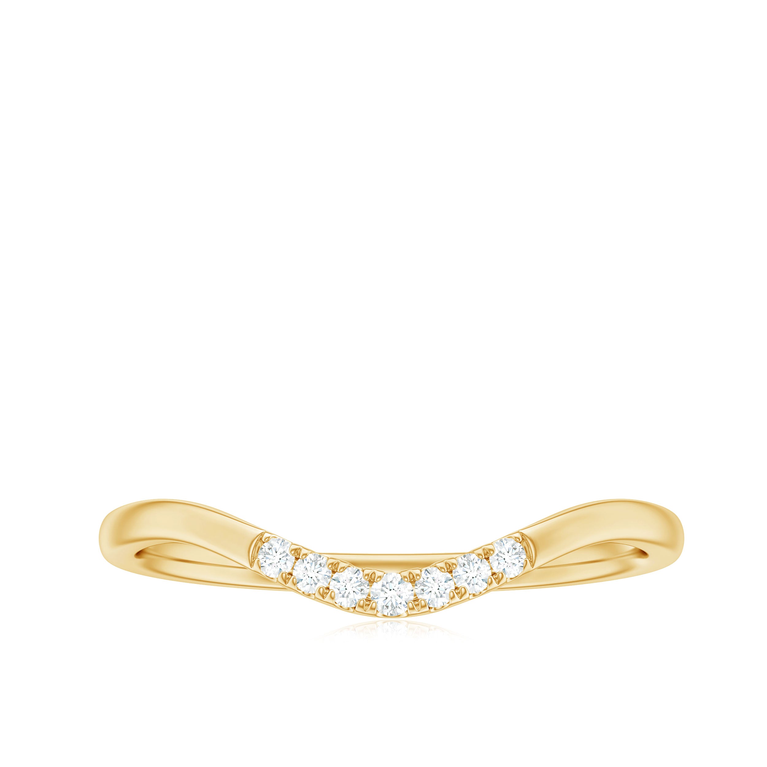 Natural Diamond Curved Enhancer Ring for Women Natural - ( HI-SI ) - Rosec Jewels