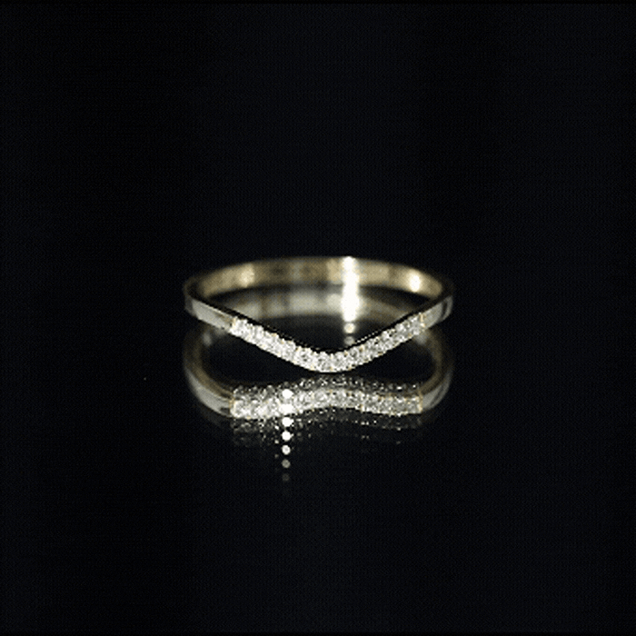 Diamond Curved Enhancer Ring Natural - ( HI-SI ) - Rosec Jewels