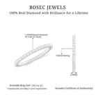 0.25 CT Stackable Diamond Eternity Ring in Fish Tail Setting Natural - ( HI-SI ) - Rosec Jewels