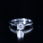 Solitaire Round Cut Moissanite Engagement Ring for Her D-VS1 - Rosec Jewels