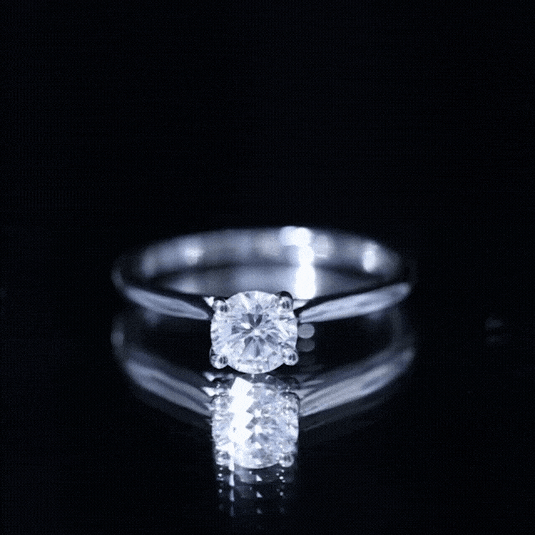 Solitaire Round Cut Moissanite Engagement Ring for Her D-VS1 - Rosec Jewels