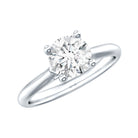 Solitaire Round Cut Moissanite Engagement Ring for Her D-VS1 - Rosec Jewels