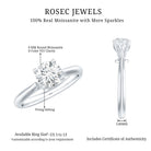 Solitaire Round Cut Moissanite Engagement Ring for Her D-VS1 - Rosec Jewels