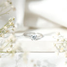 Solitaire Round Cut Moissanite Engagement Ring for Her D-VS1 - Rosec Jewels