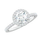 Certified Moissanite Halo Engagement Ring for Her D-VS1 - Rosec Jewels