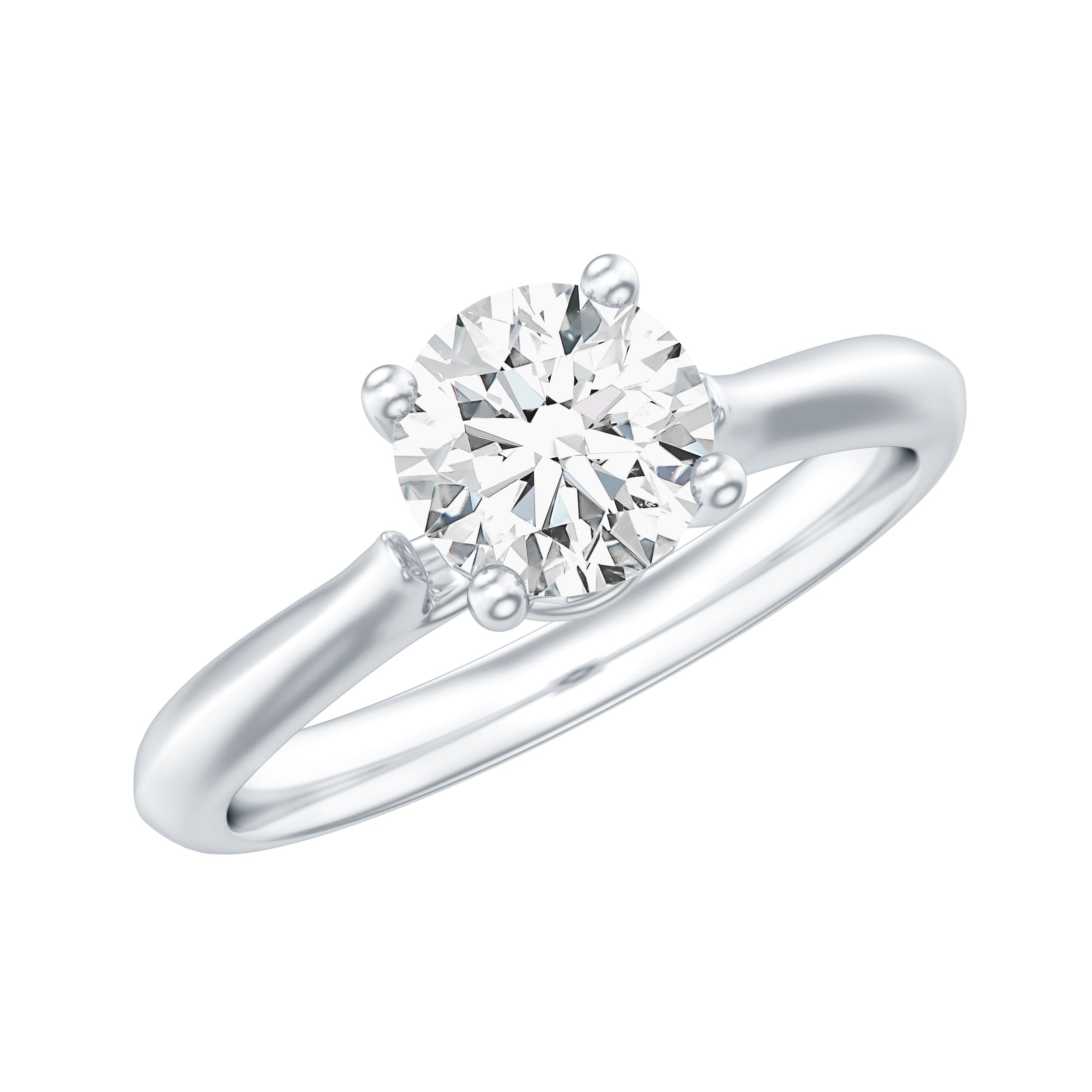 Round Shaped Moissanite Solitaire Engagement Ring D-VS1 - Rosec Jewels