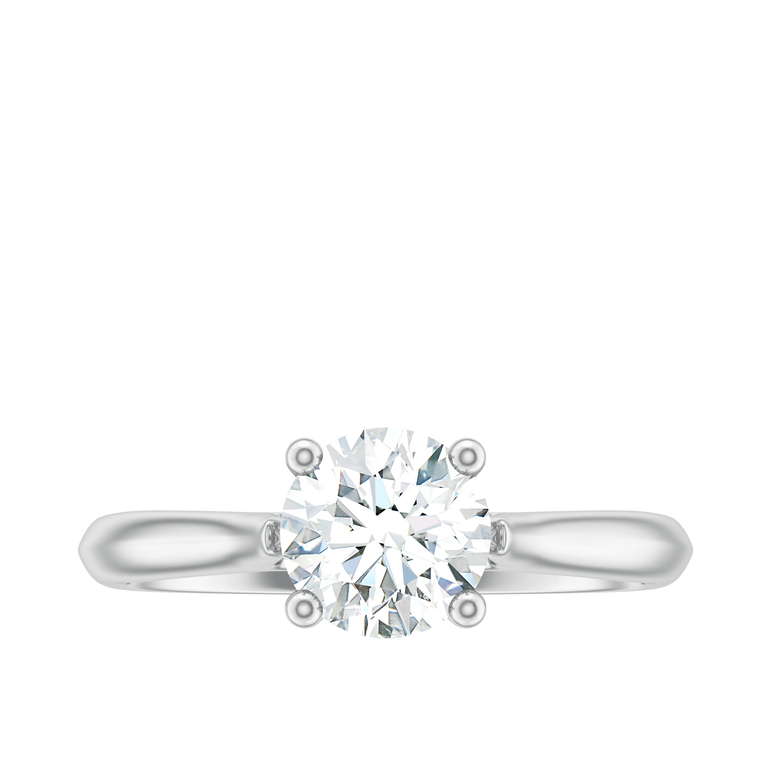 Round Shaped Moissanite Solitaire Engagement Ring D-VS1 - Rosec Jewels