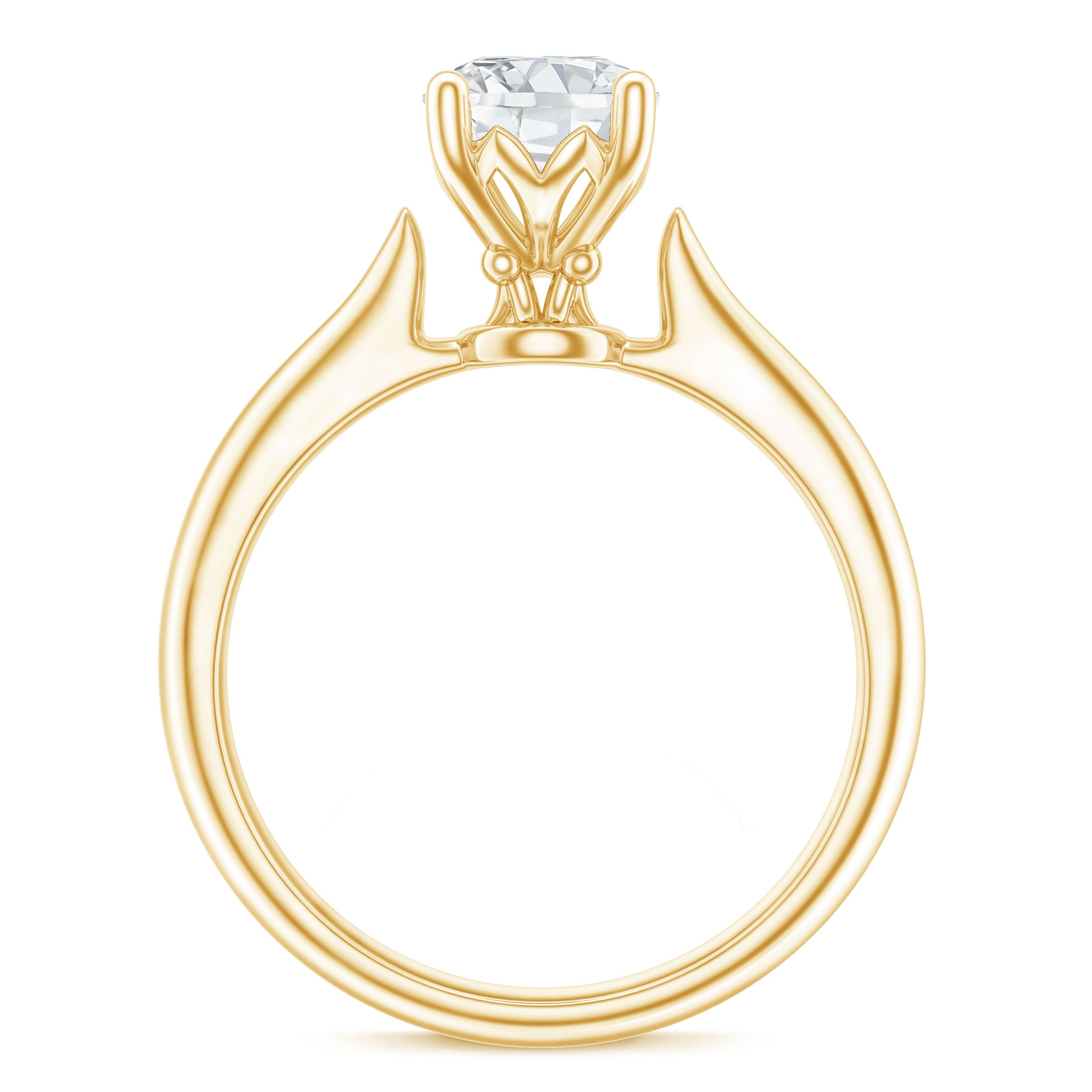 Round Shaped Moissanite Solitaire Engagement Ring D-VS1 - Rosec Jewels