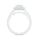 Classic Moissanite Halo Engagement Ring in Double Prong Setting D-VS1 - Rosec Jewels