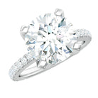 Round 10 MM Moissanite Solitaire Engagement Ring with Side Stones D-VS1 - Rosec Jewels
