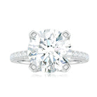 Round 10 MM Moissanite Solitaire Engagement Ring with Side Stones D-VS1 - Rosec Jewels