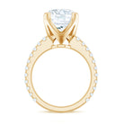 Round 10 MM Moissanite Solitaire Engagement Ring with Side Stones D-VS1 - Rosec Jewels