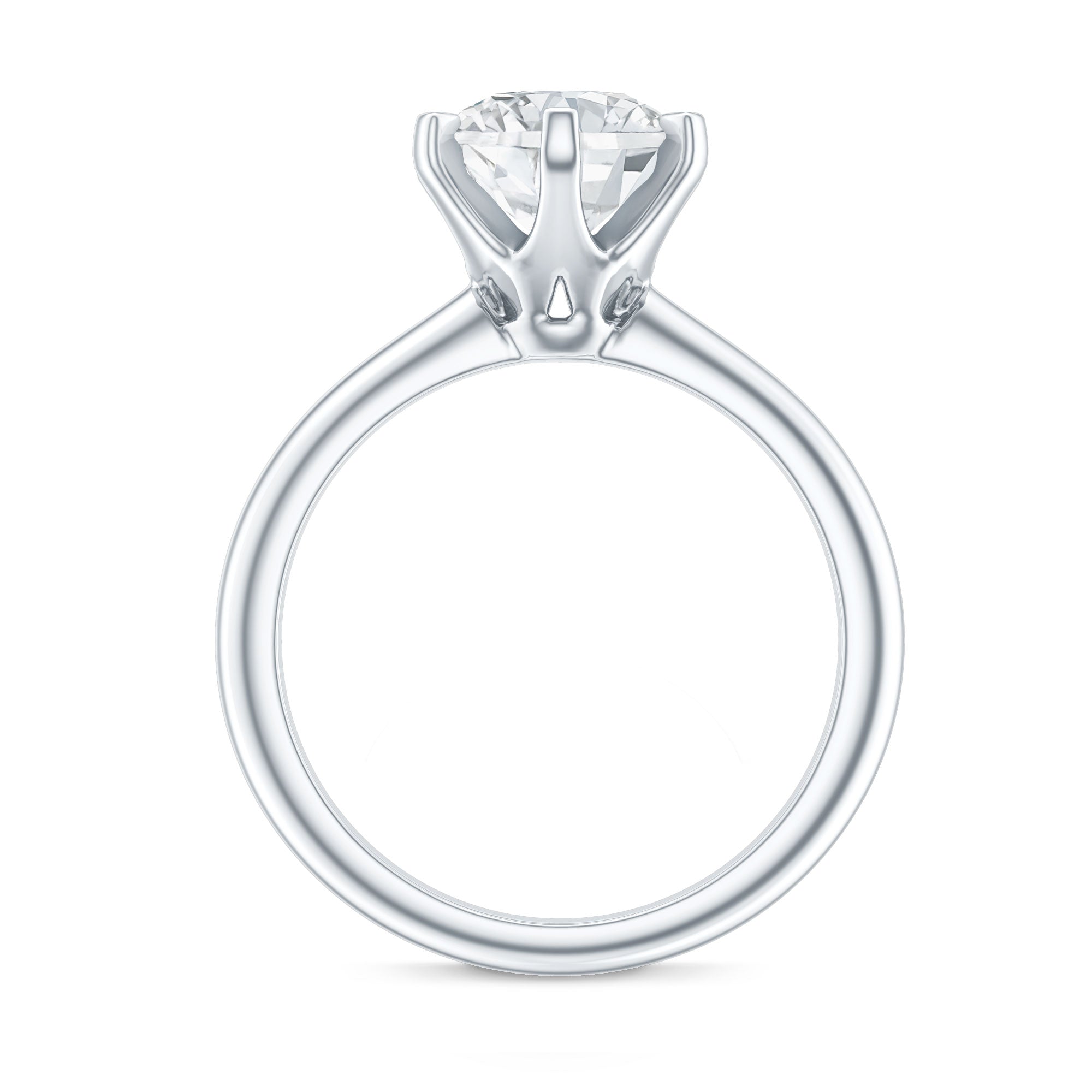 2 CT Moissanite Solitaire Engagement Ring in 6 Prongs D-VS1 - Rosec Jewels