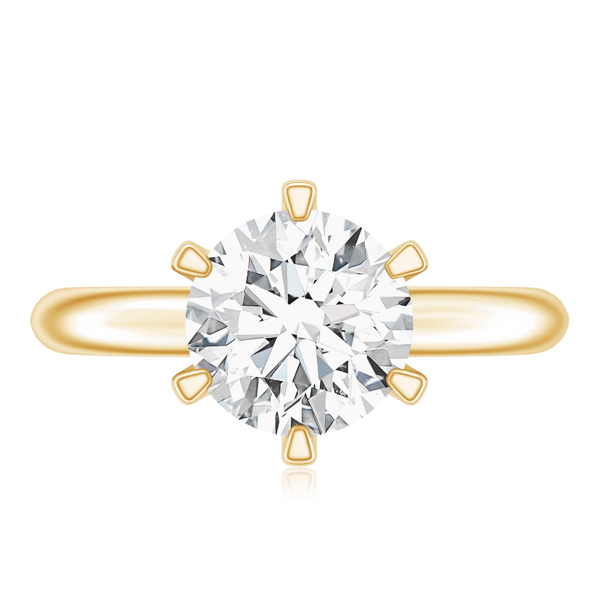 2 CT Moissanite Solitaire Engagement Ring in 6 Prongs D-VS1 - Rosec Jewels