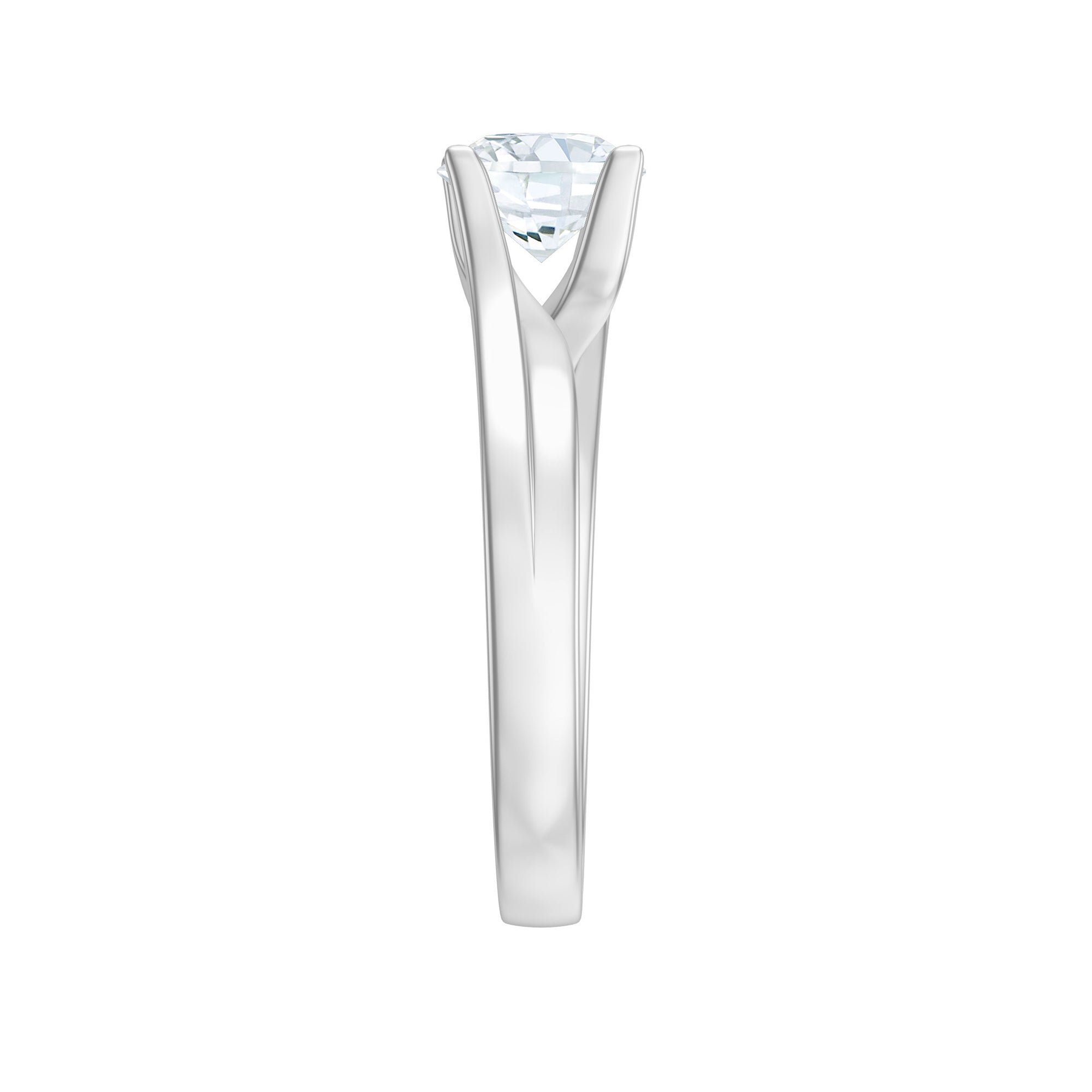 7 MM Round Moissanite Solitaire Engagement Ring in Reverie Setting D-VS1 - Rosec Jewels