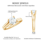 7 MM Round Moissanite Solitaire Engagement Ring in Reverie Setting D-VS1 - Rosec Jewels
