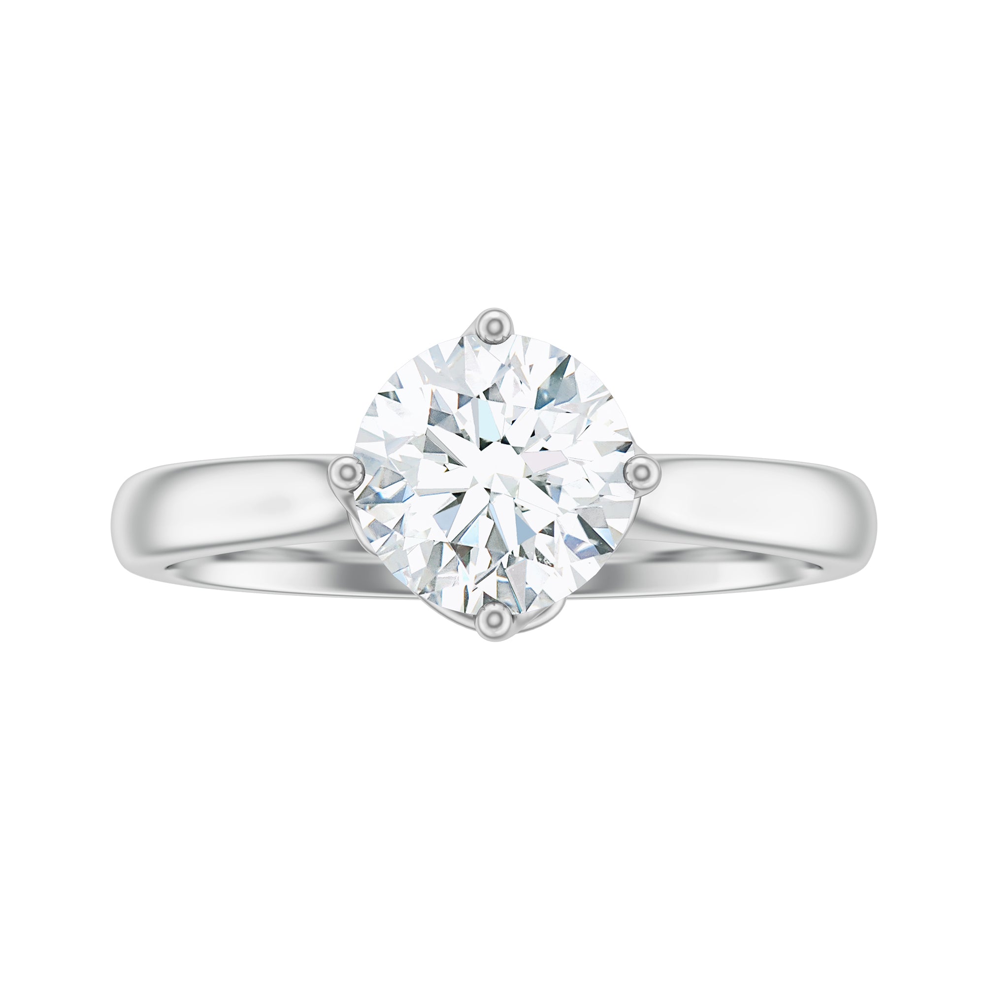 Twisted Prong Set Solitaire Moissanite Engagement Ring with Certificate D-VS1 - Rosec Jewels