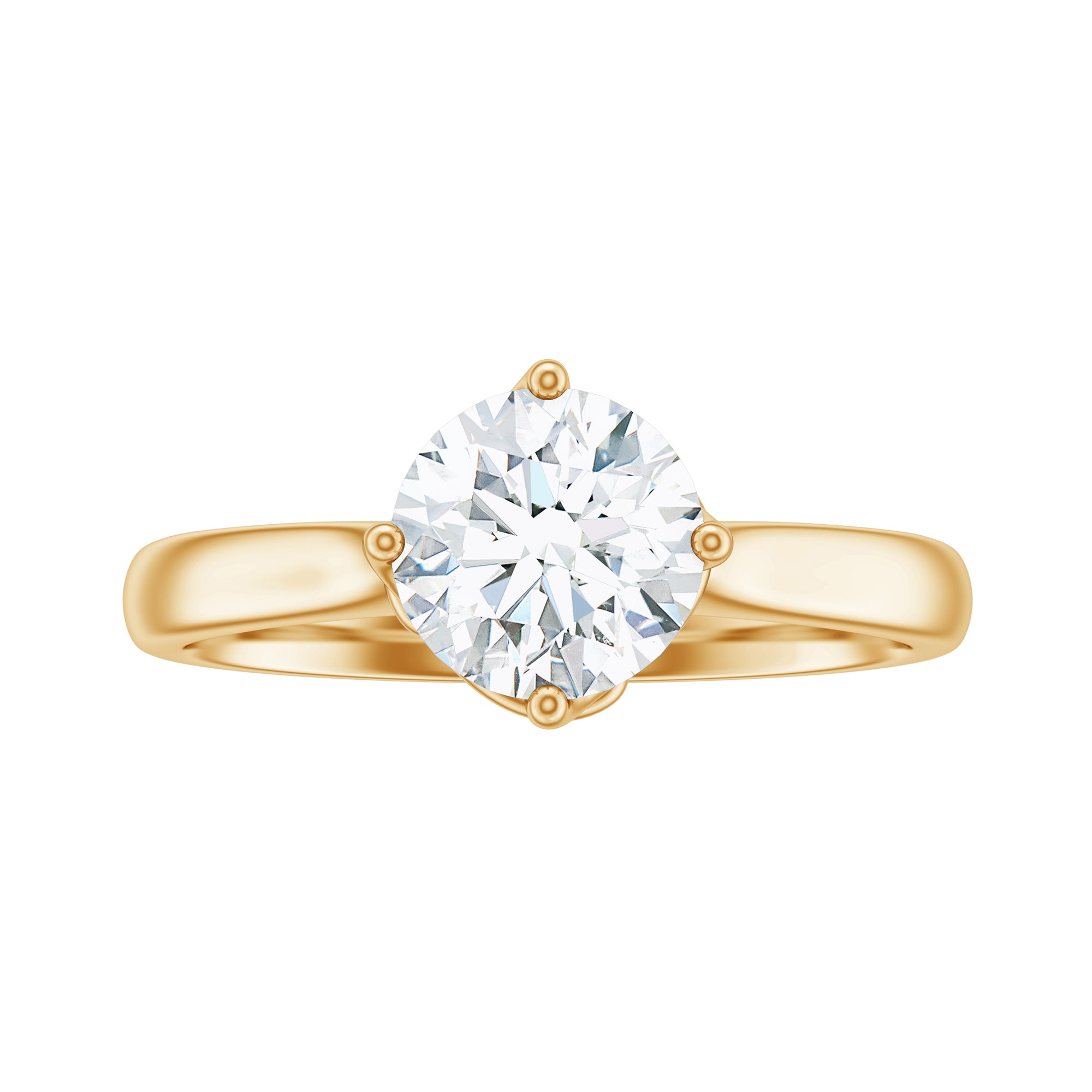 Twisted Prong Set Solitaire Moissanite Engagement Ring with Certificate D-VS1 - Rosec Jewels