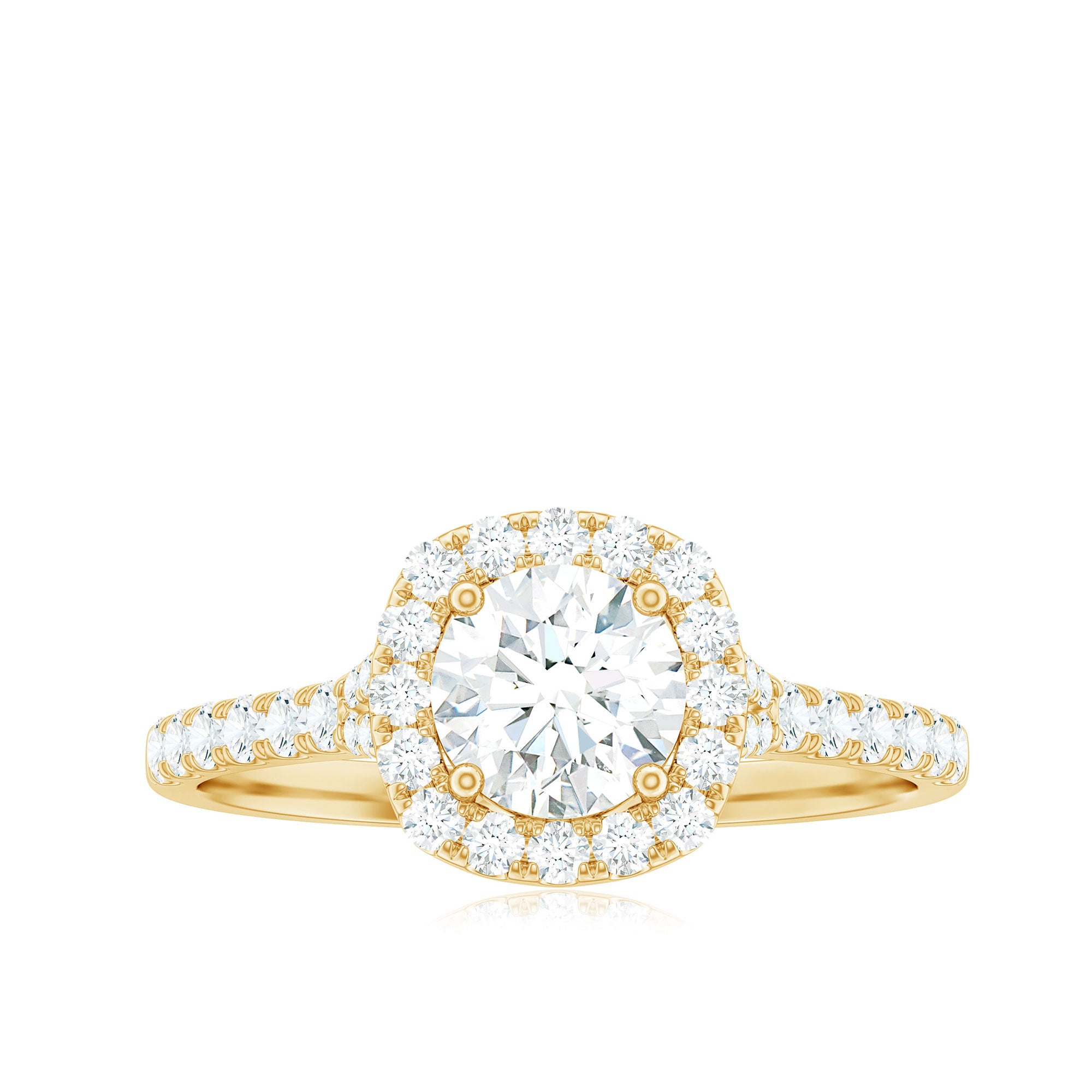 Cubic Zirconia Halo Engagement Ring with Certificate AAAA - Rosec Jewels
