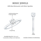 Certified 6 MM Moissanite Solitaire Promise Ring for Her D-VS1 - Rosec Jewels