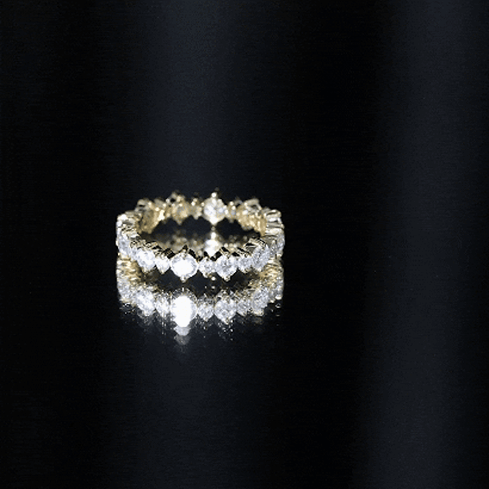 Round Certified Moissanite Stackable Eternity Ring For Women D-VS1 - Rosec Jewels
