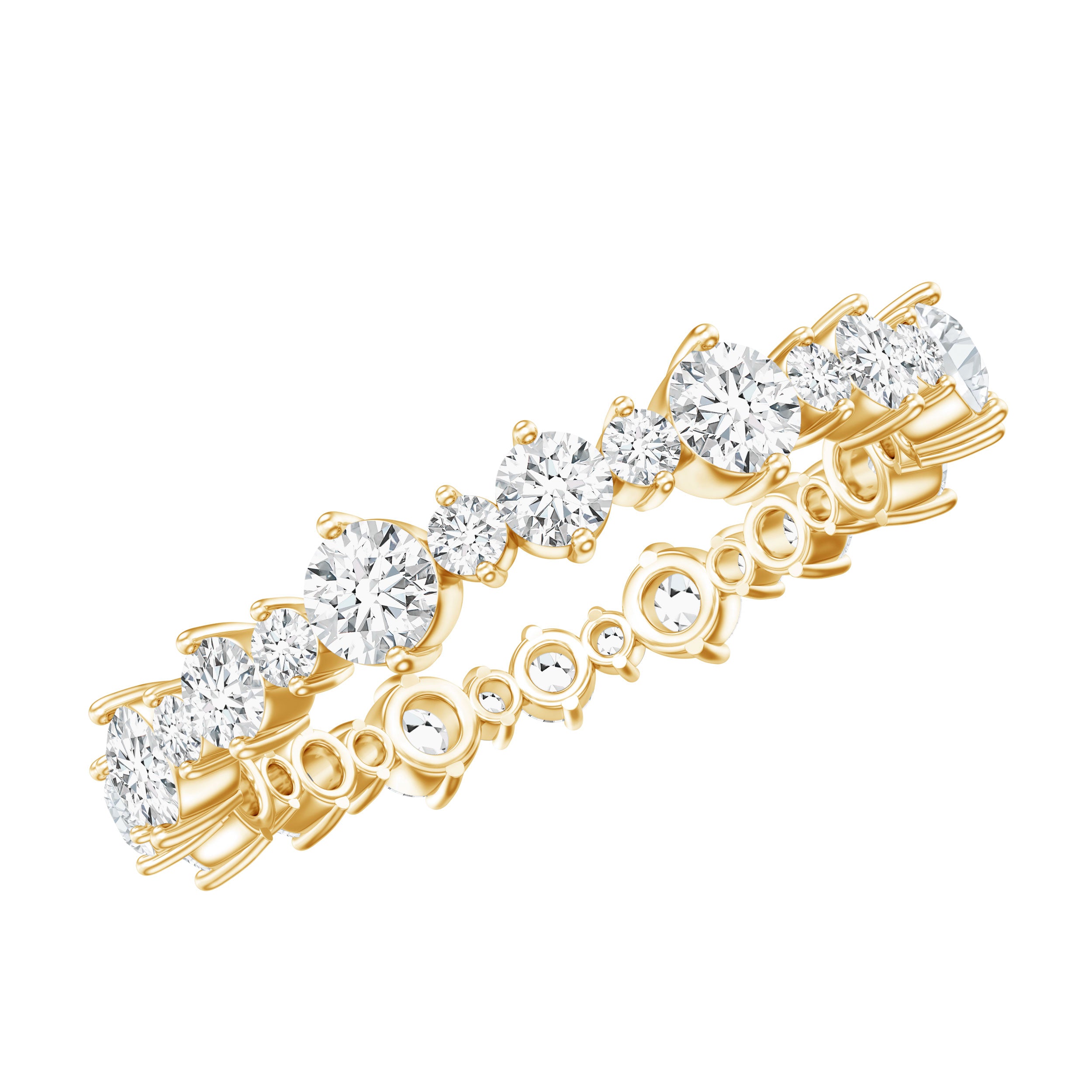 Round Certified Moissanite Stackable Eternity Ring For Women D-VS1 - Rosec Jewels