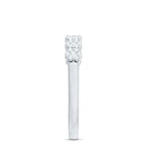 Rosec Jewels-Minimalist Moissanite Flower Wedding Band for Women