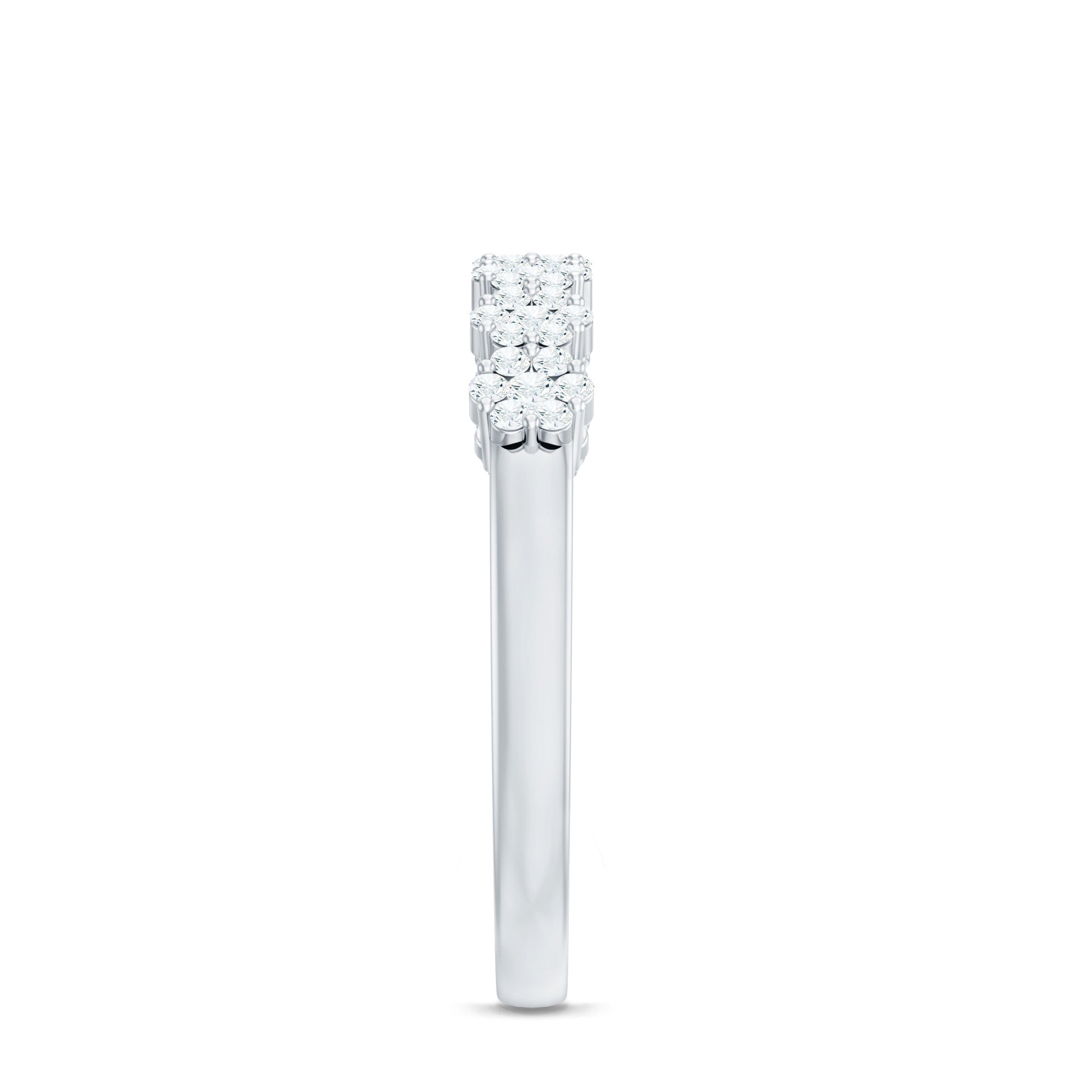 Rosec Jewels-Minimalist Moissanite Flower Wedding Band for Women