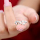 Certified Prong Set Diamond Infinity Promise Ring Natural - ( HI-SI ) - Rosec Jewels