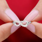 Certified Prong Set Diamond Infinity Promise Ring Natural - ( HI-SI ) - Rosec Jewels