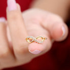 Certified Prong Set Diamond Infinity Promise Ring Natural - ( HI-SI ) - Rosec Jewels