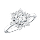 Claw Set Moissanite Halo Engagement Ring with Certificate D-VS1 - Rosec Jewels