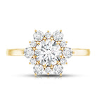 Claw Set Moissanite Halo Engagement Ring with Certificate D-VS1 - Rosec Jewels