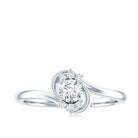 Certified Real Diamond Promise Ring with Bypass Shank Natural - ( HI-SI ) - Rosec Jewels