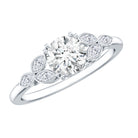Certified Moissanite Solitaire Engagement Ring with Trio D-VS1 - Rosec Jewels
