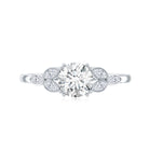 Certified Moissanite Solitaire Engagement Ring with Trio D-VS1 - Rosec Jewels