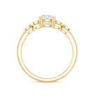 Certified Moissanite Solitaire Engagement Ring with Trio D-VS1 - Rosec Jewels