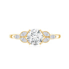 Certified Moissanite Solitaire Engagement Ring with Trio D-VS1 - Rosec Jewels