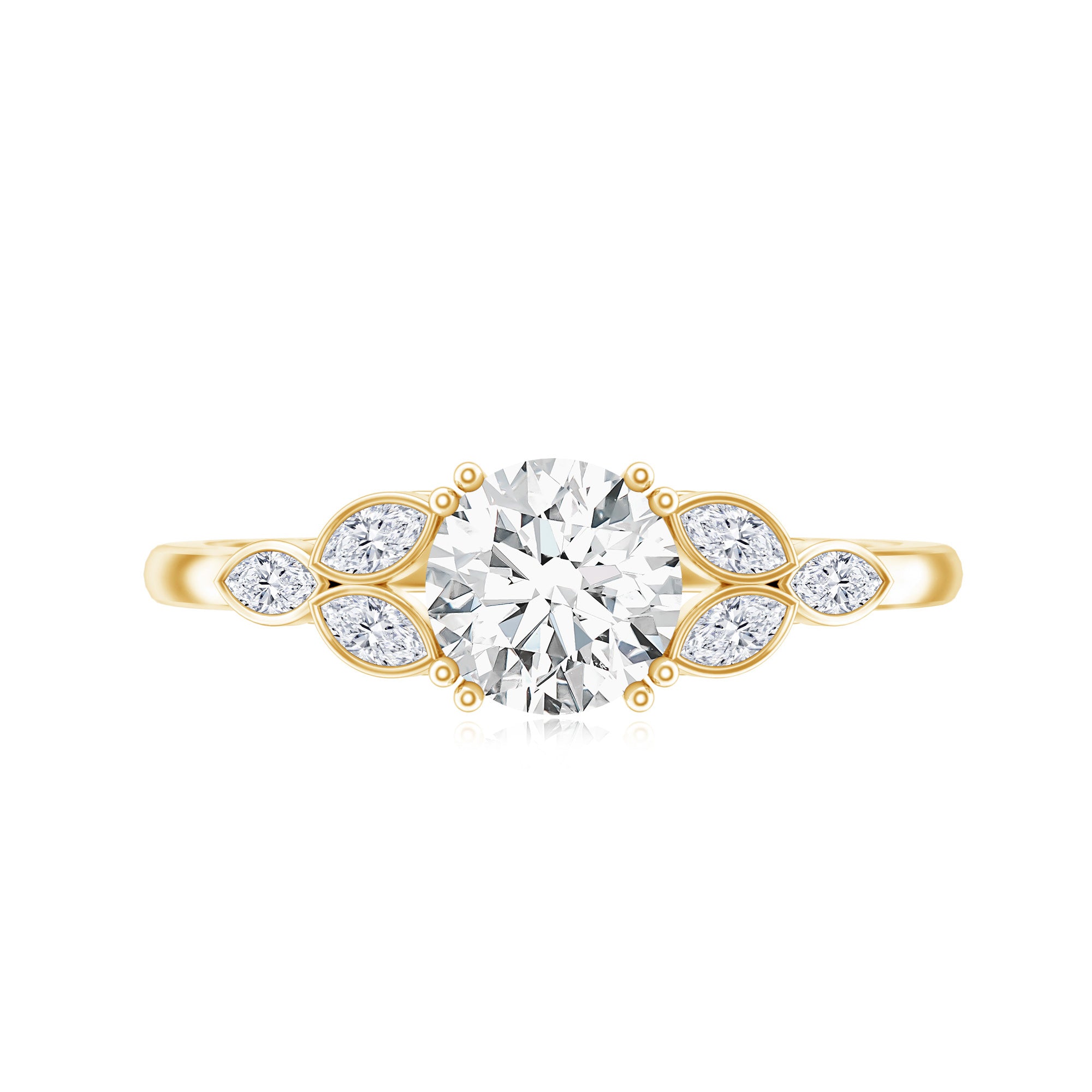 Certified Moissanite Solitaire Engagement Ring with Trio D-VS1 - Rosec Jewels