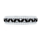 Certified Lab Grown Black Diamond Wedding Band Ring with Moissanite AAAA ( Synthetic ) - Rosec Jewels